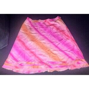 Vintage NWT Ann Taylor 100% Silk Skirt Size 8p Vibrant Colors Fully Lined